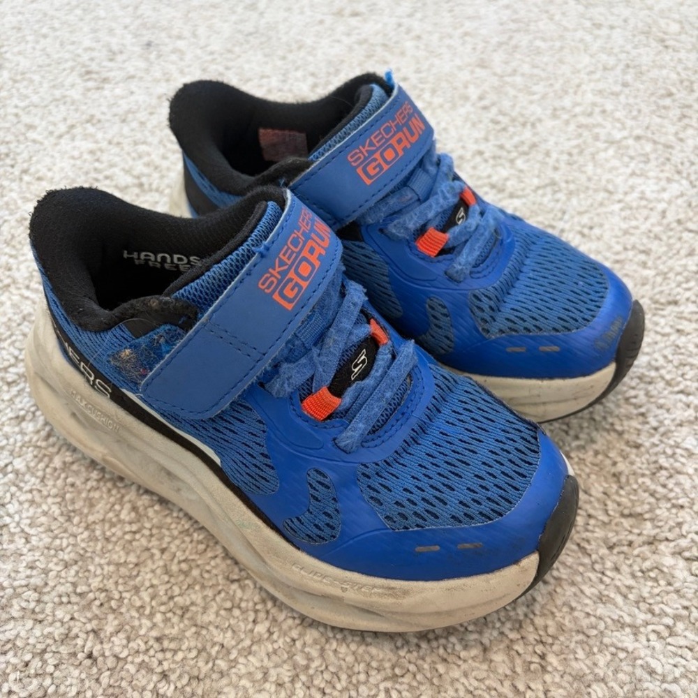 Skechers Go Run Sneakers Kids Boys 11 Blue Slip On Hands Free